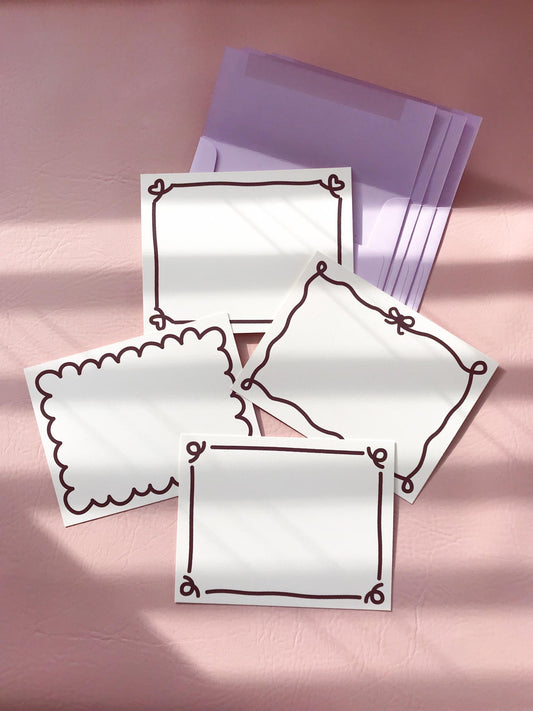 Playful Swirly Borders Stationery Set