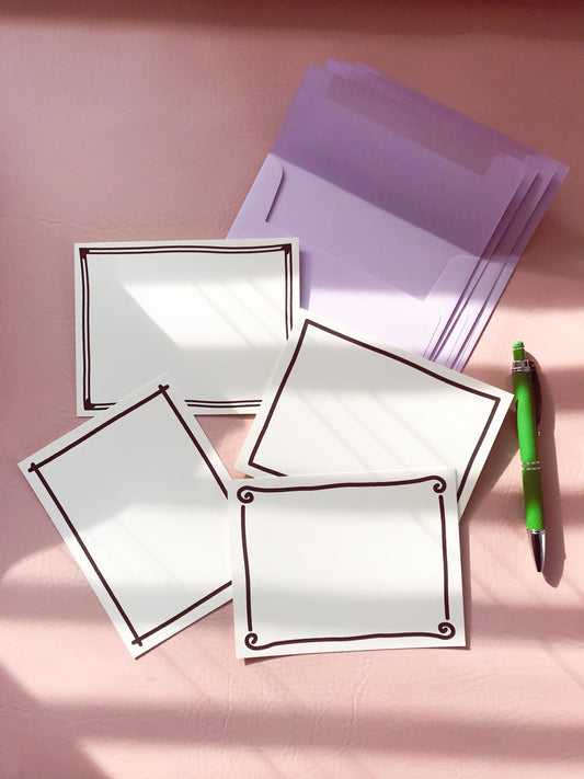 Simple Swirly Borders Stationery Set
