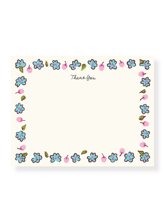 Blue Wildflower Stationery Set