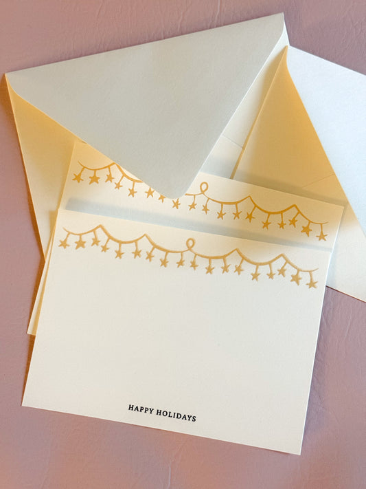 Gold Star Garland Stationery Set