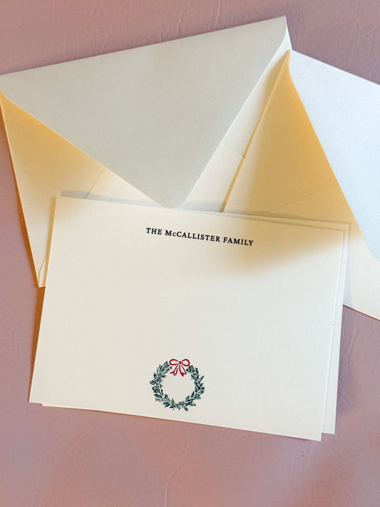 Holly Wreath Stationery Set