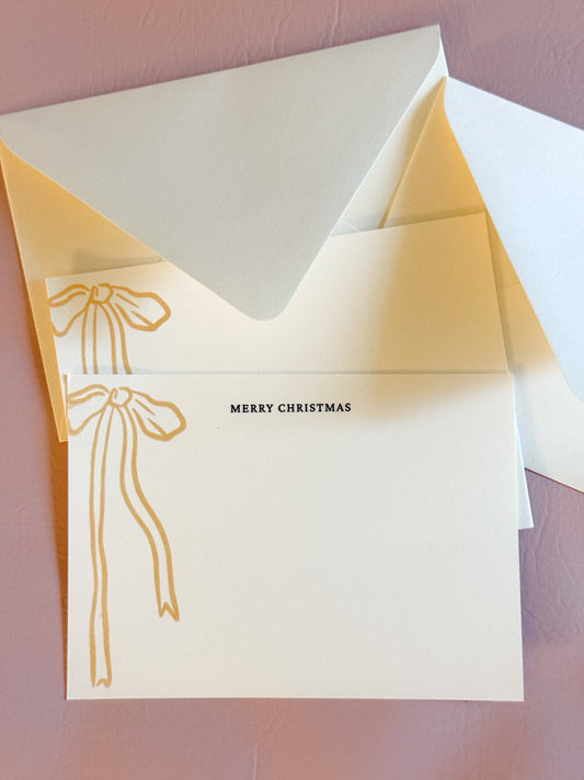 Gold Gift Bow Stationery Set