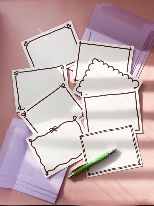 Swirly Borders Stationery Sample Pack