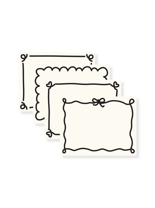 Playful Swirly Borders Stationery Set