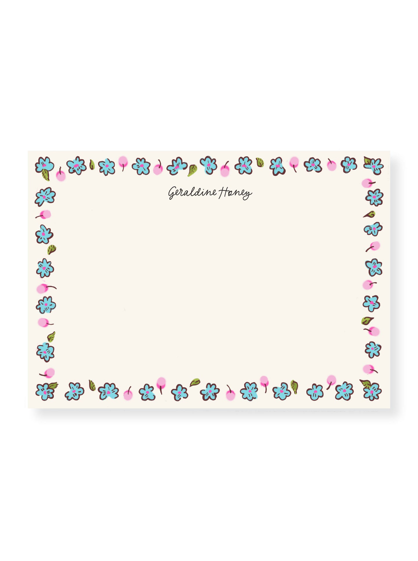 Blue Wildflower Stationery Set