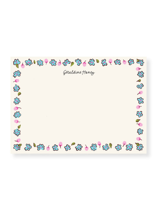 Blue Wildflower Stationery Set